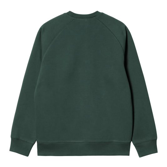 Carhartt WIP Chase Sweat Juniper/Gold. Foto da parte de trás.