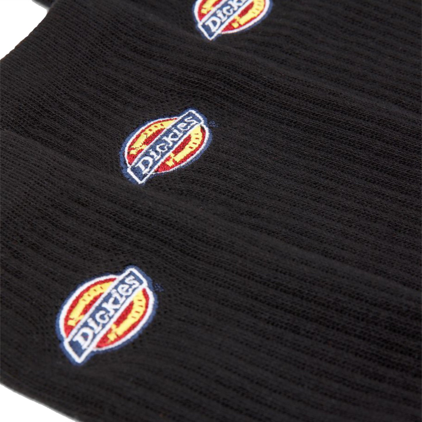 Dickies Valley Grove Socks Black. Foto de detalhe do bordado.