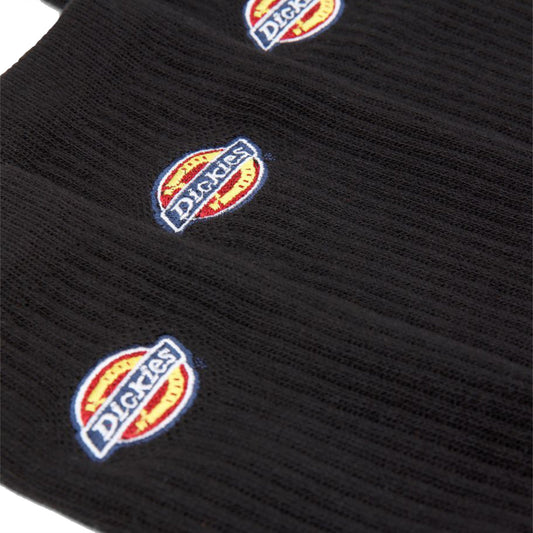 Dickies Valley Grove Socks Black. Foto de detalhe do bordado.