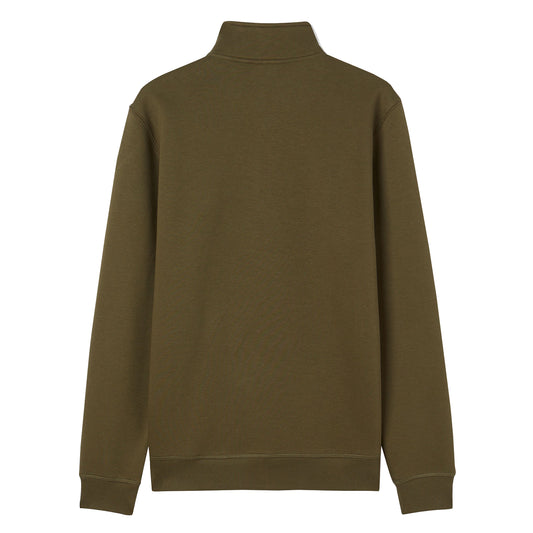 Dickies Oakpoart Quarter Zip Sweatshirt Military Green. Foto da parte de trás.