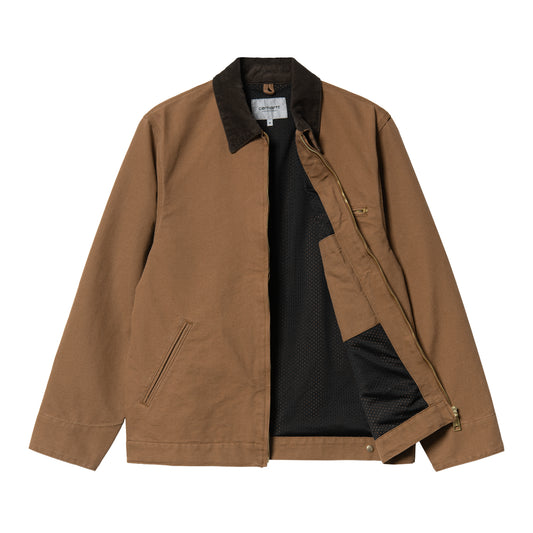 Carhartt WIP Detroit Jacket Hamilton Brown/Tobacco. Foto de frente aberto.