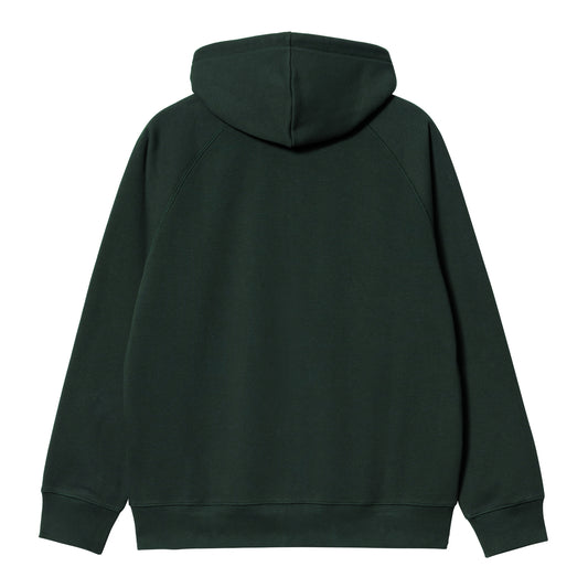 Carhartt WIP Hooded Chase Jacket Juniper/Gold. Foto da parte de trás.