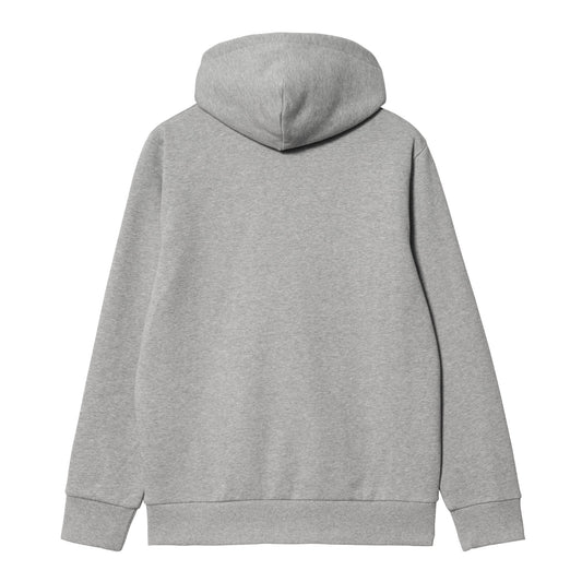 Carhartt WIP Hooded Script Embroidery Sweat Grey Heather/White. Foto da parte de trás.