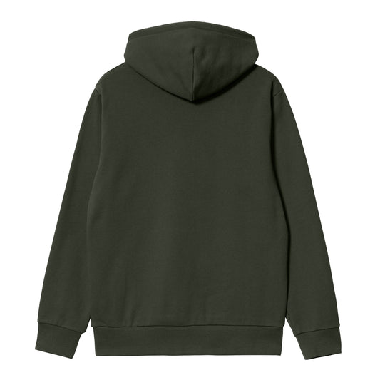 Carhartt WIP Hooded Script Embroidery Sweat Boxwood/White. Foto da parte de trás.