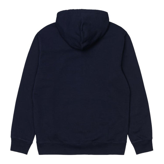 Carhartt WIP Hooded University Sweat Dark Navy/White. Foto de costas.
