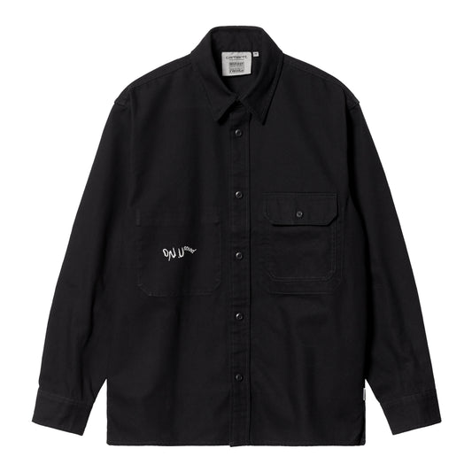 Carhartt WIP On U Sound Shirt Jac Black. Foto de frente.