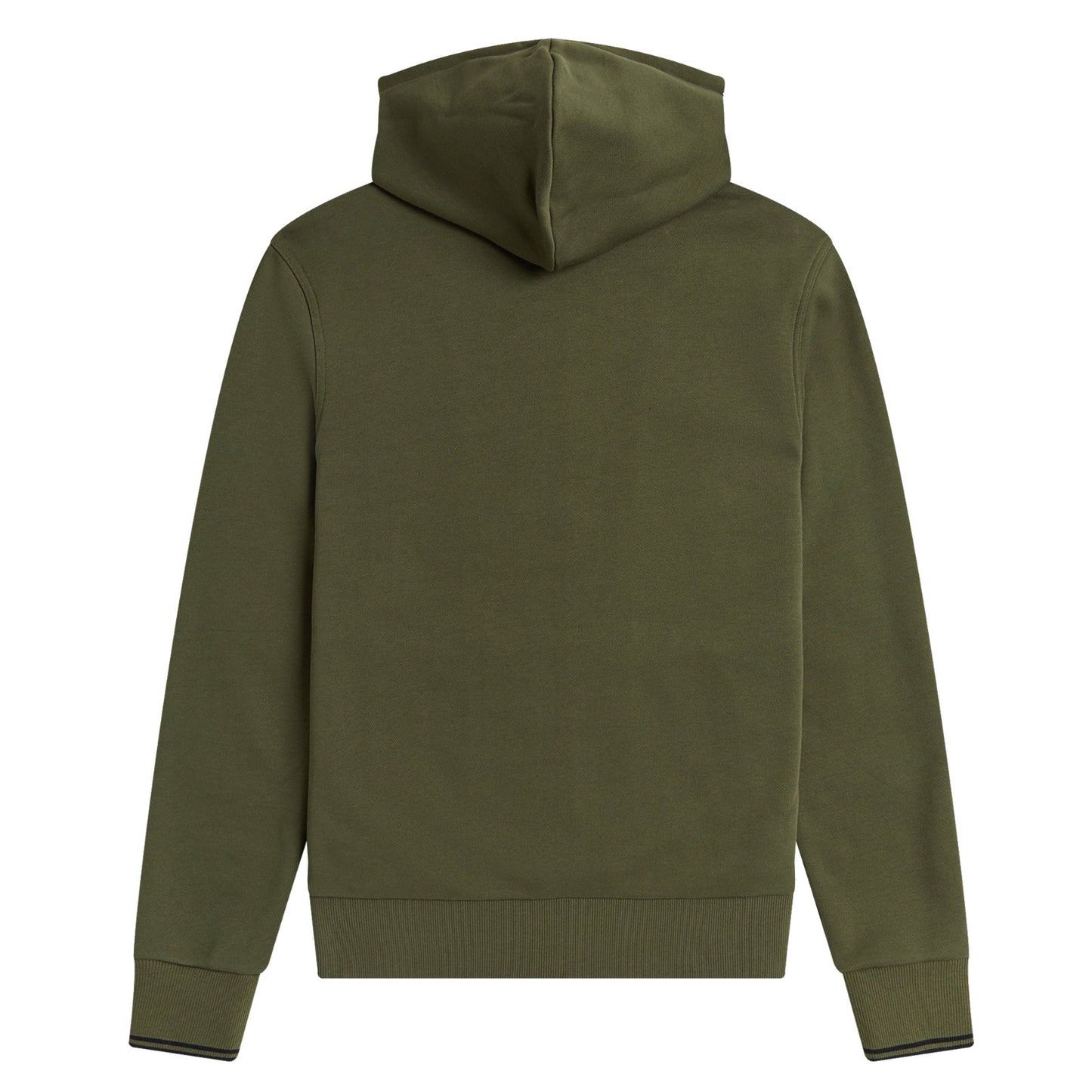 Fred Perry Hooded Zip Through Sweatshirt Military Green. Foto de trás.