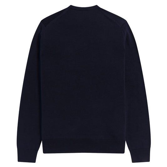 Fred Perry Classic Crew Neck Jumper Shaded Navy. Foto da parte de trás.