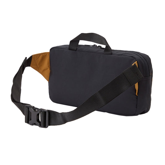 Fred Perry Contrast Ripstop Crossbody Bag Black/Dark Caramel. Foto de trás a 3/4.