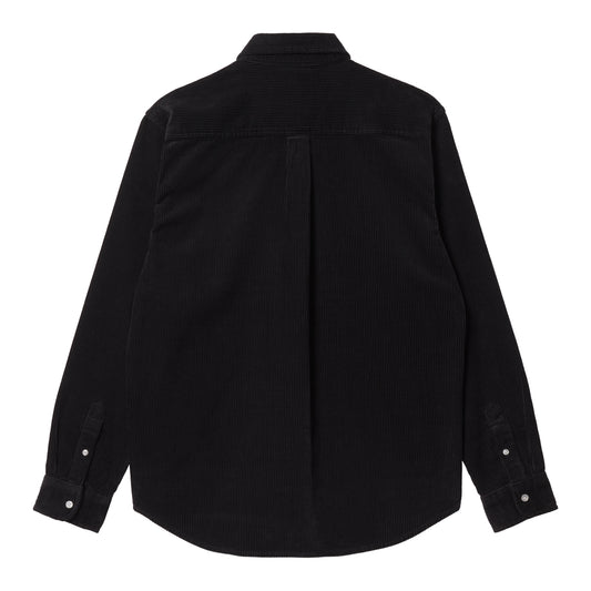 Carhartt WIP Madison Cord Shirt Black/Wax. Foto de costas.