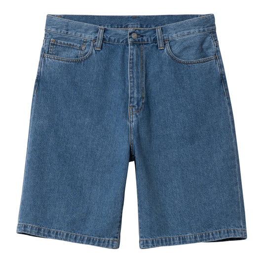 Carhartt WIP Landon Short Blue Heavy Stone Wash. Foto da parte da frente.