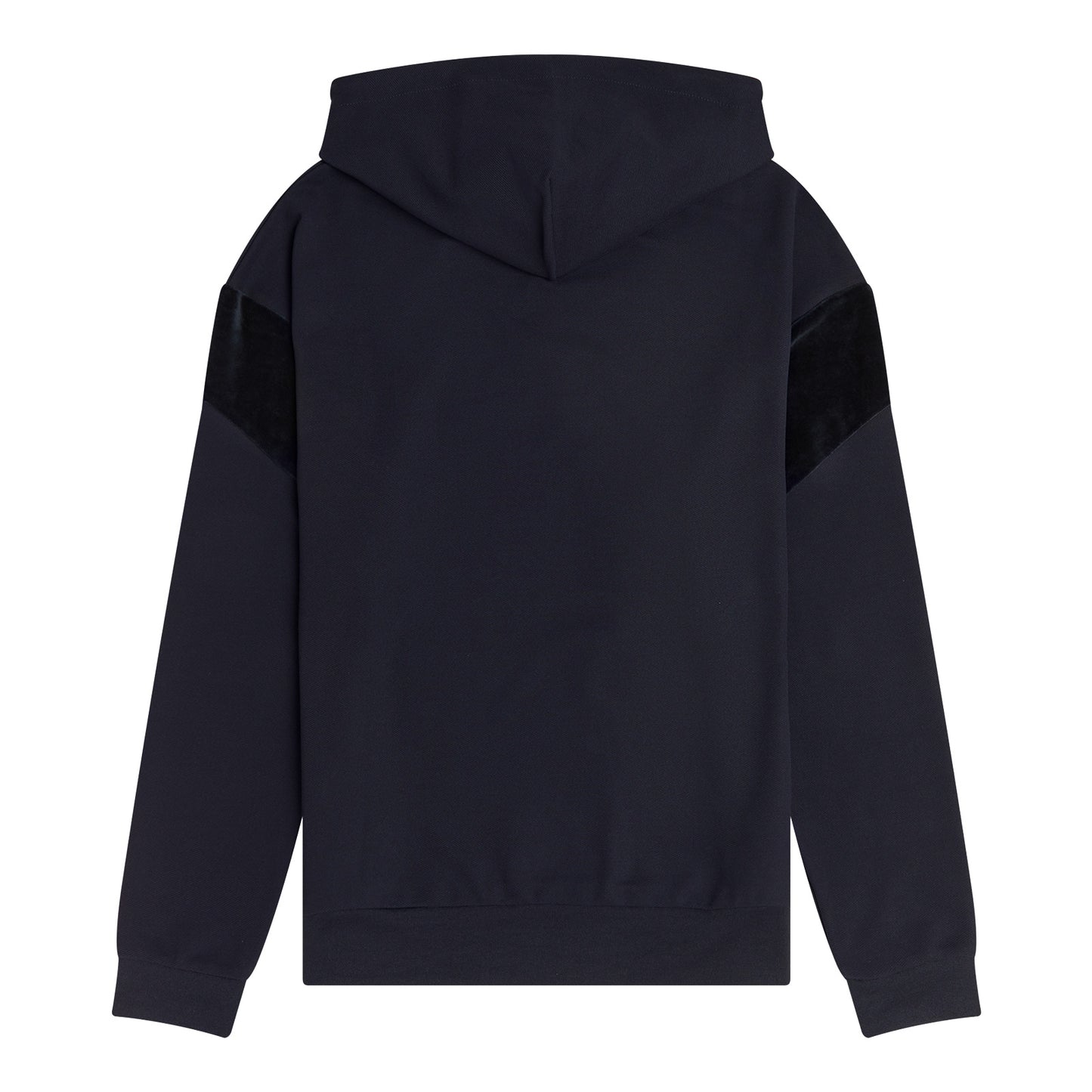 Fred Perry Velour Panel Hooded Sweatshirt Navy. Foto de costas.