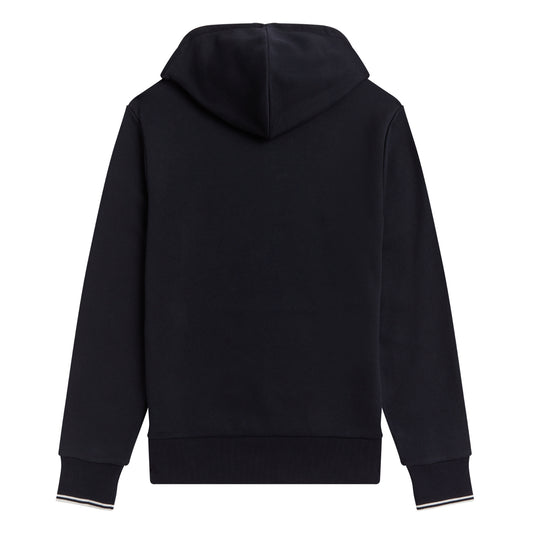 Fred Perry Tipped Hooded Sweatshirt Navy. Foto de trás.