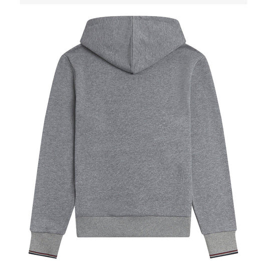 Fred Perry Tipped Hooded Sweatshirt Steel Marl. Foto de costas.
