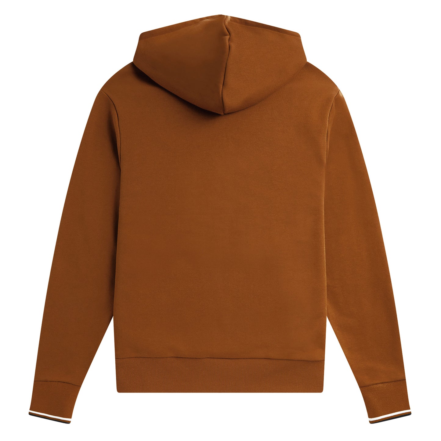Fred Perry Tipped Hooded Sweatshirt Dark Caramel. Foto de trás.