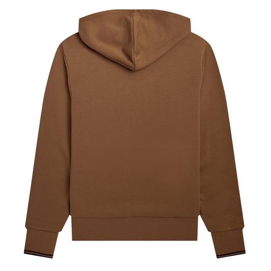 Fred Perry Tipped Hooded Sweatshirt Shaded Stone. Foto da parte de trás.