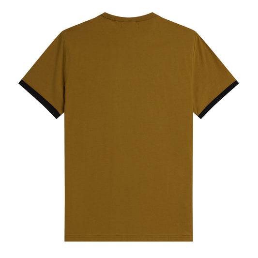Fred Perry Ringer T-Shirt Dark Caramel. Foto de trás.