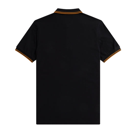 Fred Perry Twin Tipped Fred Perry Shirt Black/Dark Caramel Foto de trás.