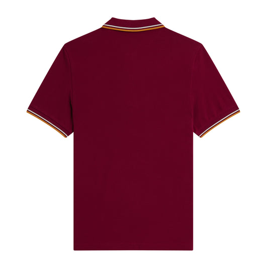 Fred Perry Twin Tipped Fred Perry Shirt Tawny Port/Gold/Gold. Foto de trás.