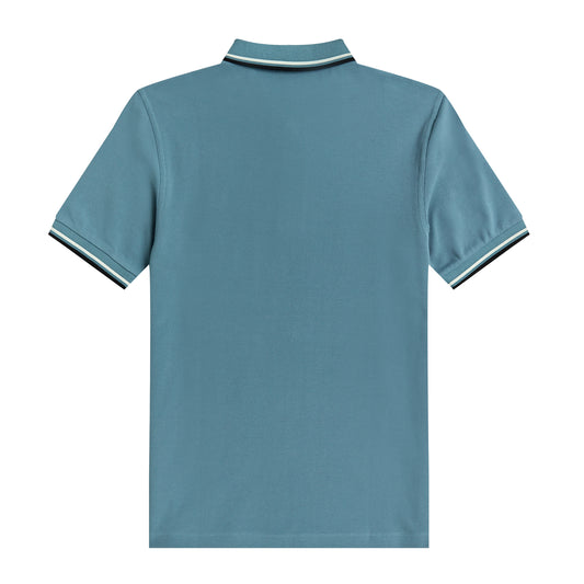 Fred Perry Twin Tipped Fred Perry Shirt Ash Blue/Snow White/Black. Foto de trás.