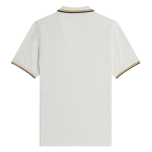 Fred Perry Twin Tipped Fred Perry Shirt Snow White/Gold/Navy. Foto de trás.
