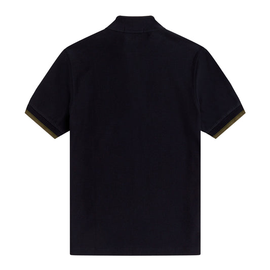 Fred Perry Funnel Neck Polo Shirt Navy