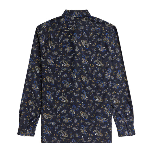 Fred Perry Paisley Print Shirt Navy. Foto de trás.