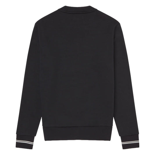 Sweat de homem Fred Perry em preto. Foto de costas.