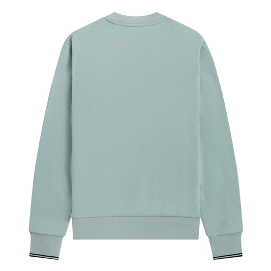 Fred Perry Crew Neck Sweatshirt Silver Blue. Foto da parte de trás.