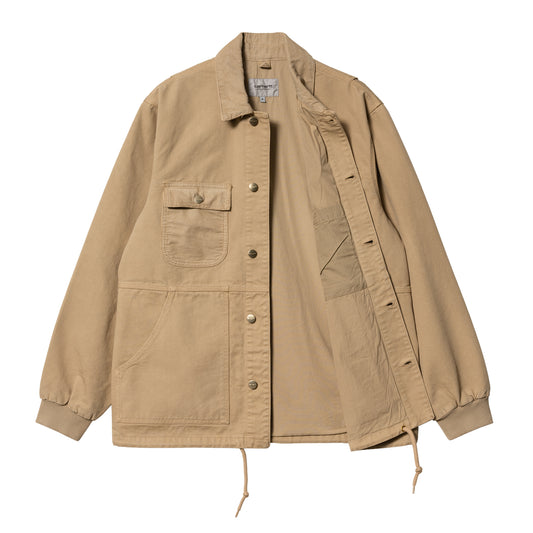 Carhartt WIP Medley Jacket Dusty Hamilton Brown. Foto de frente aberto.