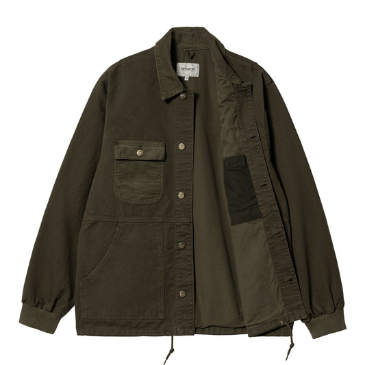 Carhartt WIP Medley Jacket Cypress. Foto de frente aberto.