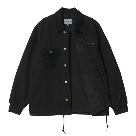 Carhartt WIP Medley Jacket Black. Foto de frente aberto.