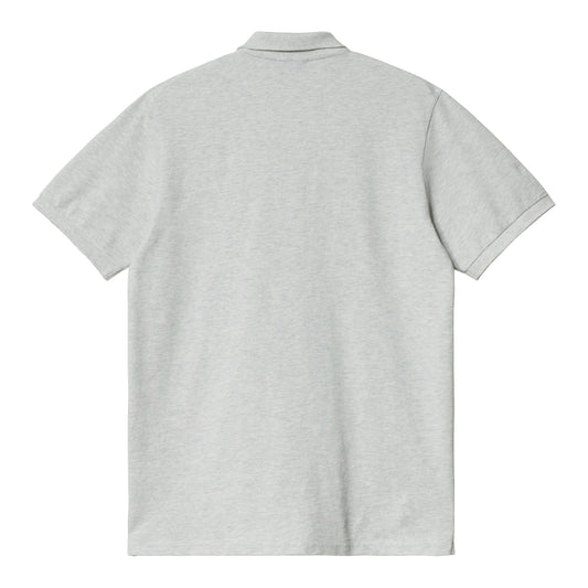 Carhartt WIP Chase Pique Polo Ash Heather/Gold. Foto de trás.