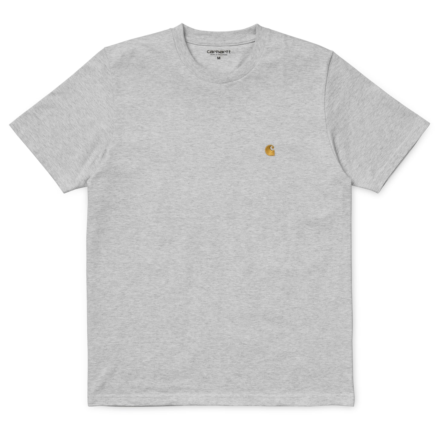 Carhartt WIP Chase T-Shirt Ash Heather/Gold. Foto de frente.