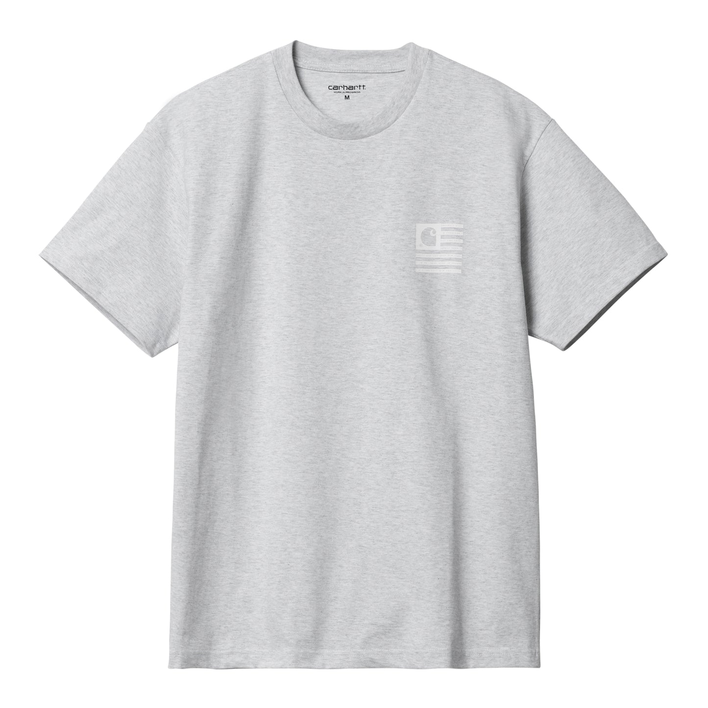 Carhartt WIP Label State Flag T-Shirt Ash Heather/White. Foto da parte da frente.