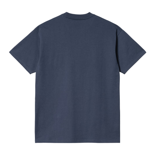 Carhartt WIP Script Embroidery T-Shirt Enzian/White. Foto da parte de trás.
