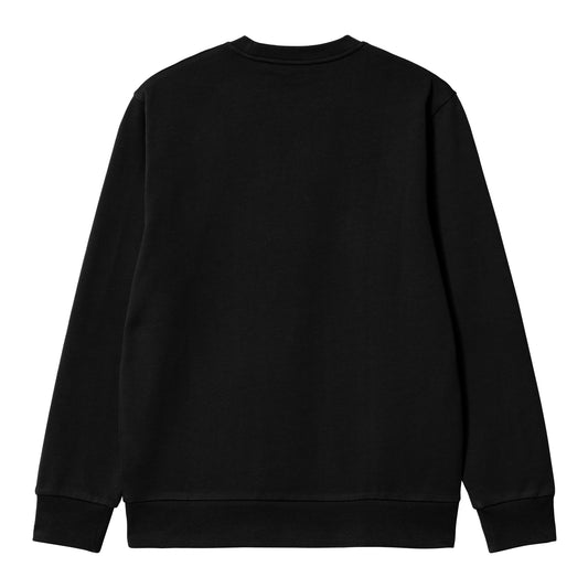 Carhartt WIP Script Embroidery Sweat Black/White. Foto da parte de trás.