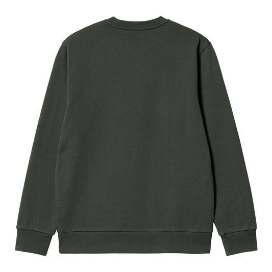 Carhartt WIP Script Embroidery Sweat Boxhood/White. Foto da parte de trás.