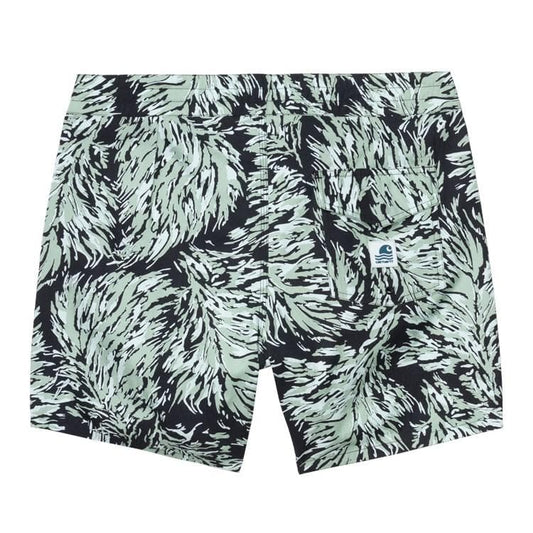 Carhartt WIP Shaka Swim Trunk em Hinterland Print e preto. Foto de trás.