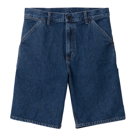 Carhartt WIP Single Knee Short Blue Stone Washed. Foto da parte da frente.