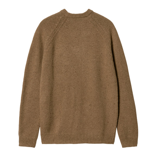 Carhartt WIP Anglistic Sweater Speckled Jasper. Foto da parte de trás.