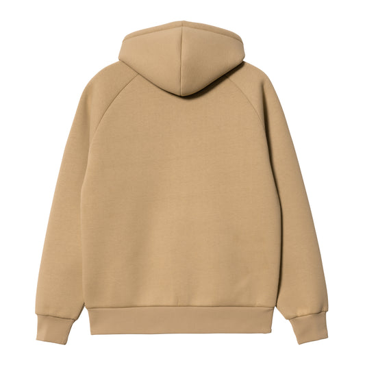 Carhartt WIP Car-Lux Hooded Jacket Dusty Hamilton Brown/Grey. Foto da parte de trás.