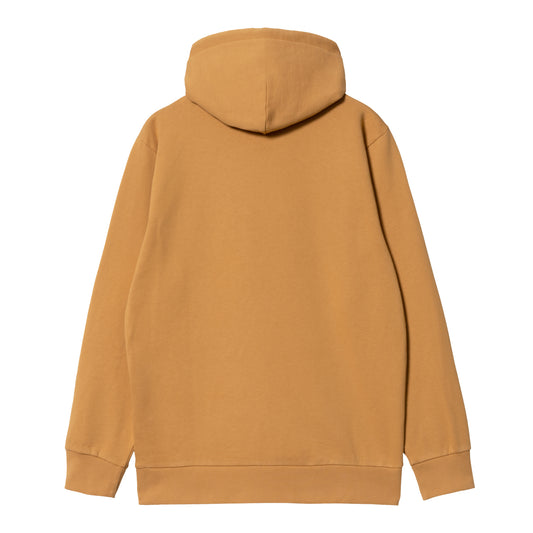 Carhartt WIP Hooded Scrawl Sweat Grey Ochre/Enzian. Foto da parte de trás.