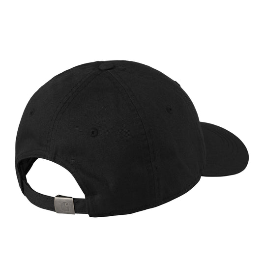 Carhartt WIP Madison Logo Cap Black/Wax. Foto da parte de trás a 3/4.