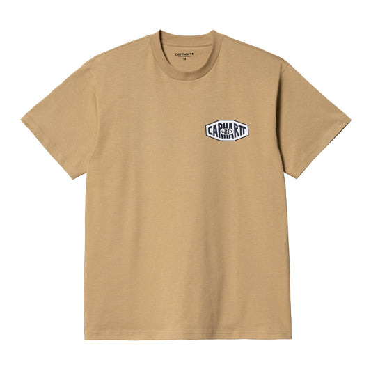 Carhartt WIP New Tools T-Shirt Dusty Hamilton Brown. Foto de frente.