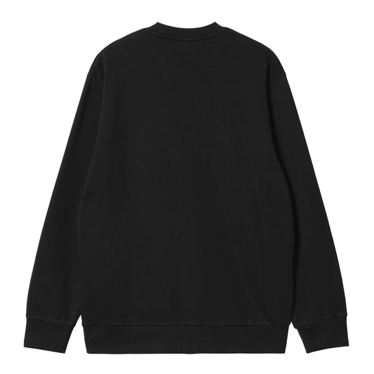 Carhartt WIP Scrawl Sweat Black/Misty Sky. Foto da parte de trás.