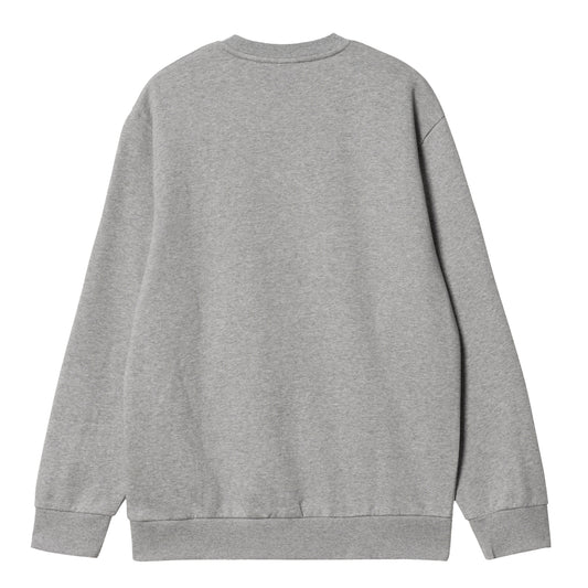 Carhartt WIP Scrawl Sweat Grey Heather/Rocket. Foto da parte de trás.