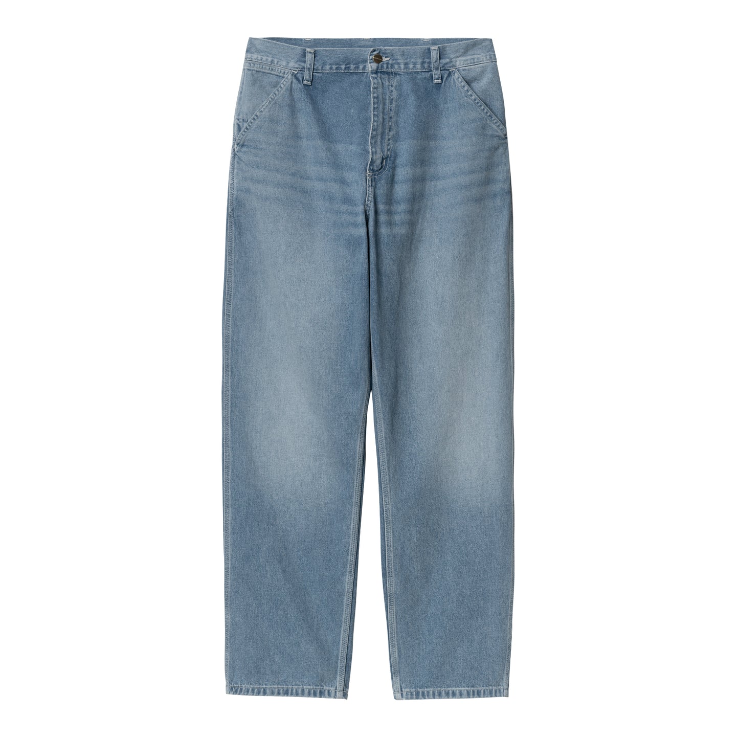Carhartt WIP Simple Pant Blue Light True Washed. Foto da parte da frente.