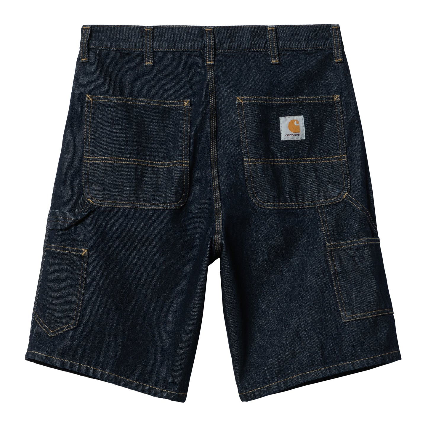Carhartt WIP Single Knee Short Blue Rinsed. Foto da parte de trás.
