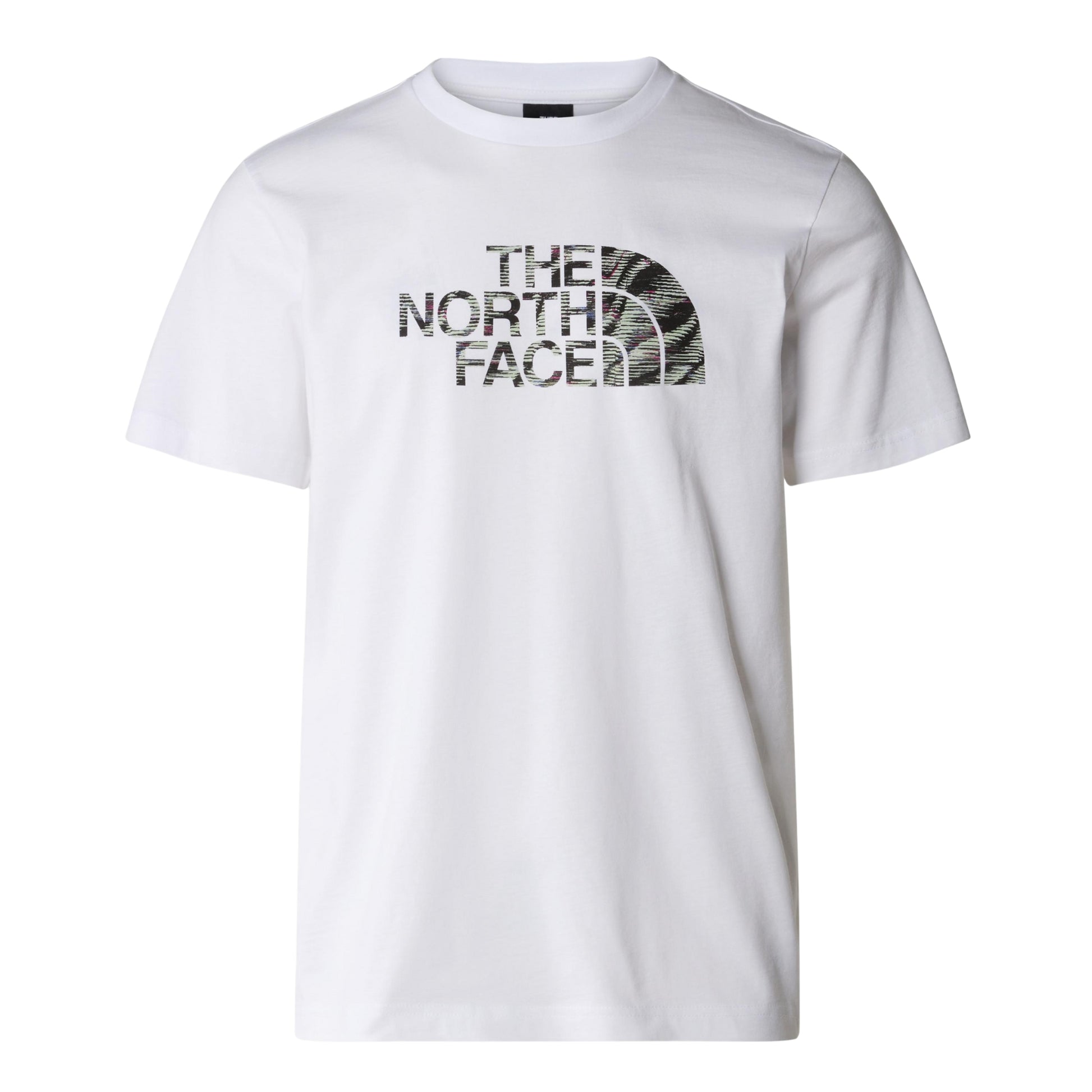 The North Face Easy T-Shirt TNF White/TNF Black Beta Flash Print. Foto da parte da frente.